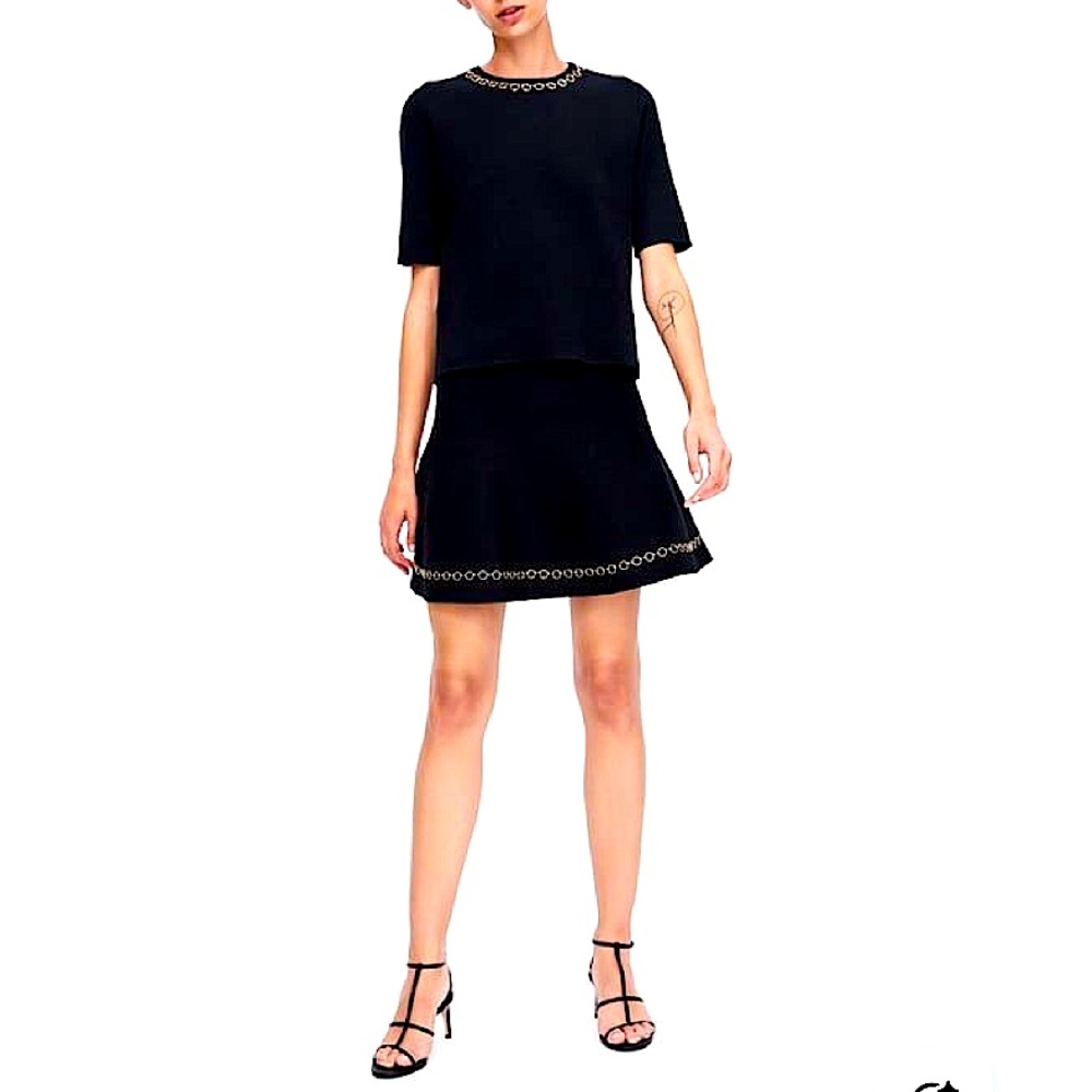 Zara new chain detail knit top skirt set - L, fits like M
